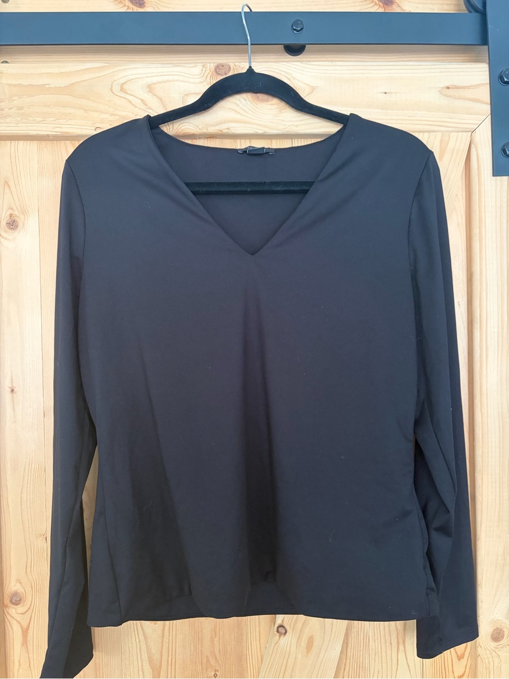 Halogen Black V-Neck Long Sleeve Top